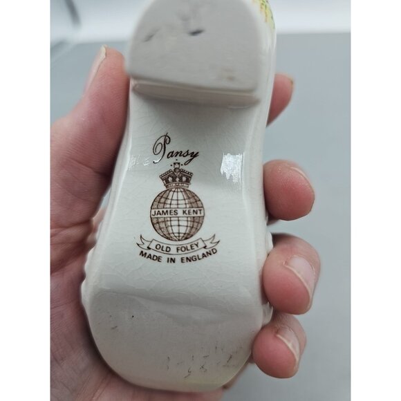 Vintage Old Foley Floral Victorian pattern china shoe, James Kent England - Picture 5 of 5